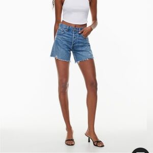 Aritzia denim forum mid thigh jean short